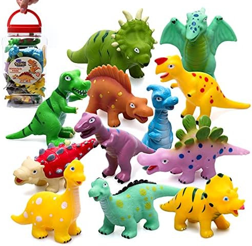 Baby Dinosaur Bath Toys for Toddler 1-3, Mold Free No Holes Bathtub Toys 12 PCS for Bathtime Shower  | Amazon (US)