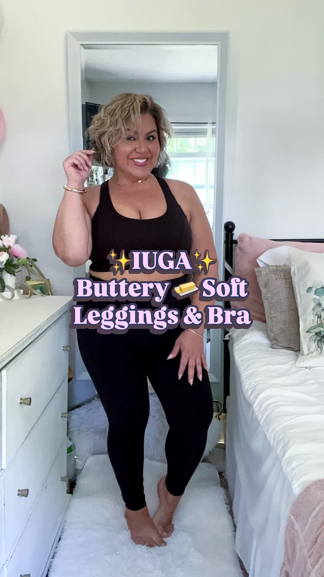 Perfect workout bra and leggings.

#LTKActive #LTKootd #LTKMidsize