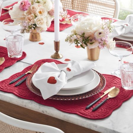 Set the scene for a heartwarming Valentine's Day, from a festive
brunch to a romantic dinner. Woven of sustainably sourced cotton
twill, this charming runner is adorned with bright red hearts. The
machine-washable runner coordinates easily with a range of dinnerware
and serving pieces, and makes a great gift.

#LTKMostLoved #LTKhome #LTKSeasonal