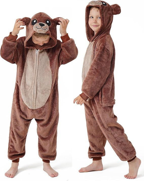 Amazon.com: DILUFUN Kids Boys Girls Bear Onesie Costume,One Piece Pajamas,Halloween Funny Animal ... | Amazon (US)