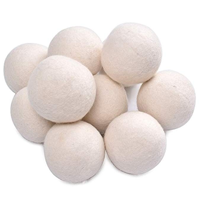 Yazer Pack of 10 Wool Dryer Balls XL Handmade Organic New Zealand Natural Fabric Softener (10, White | Amazon (US)