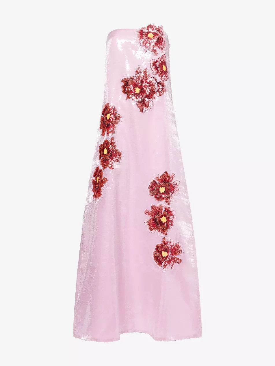 Flower Sequin Woven Maxi Dress | Selfridges