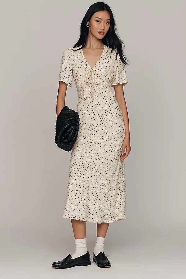 Tyra Short-Sleeve V-Neck Midi Dress | Anthropologie (US)