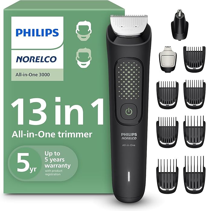 Philips Norelco All-in-One 3000 Series 13 in 1 Trimmer for Men, Beard Trimmer & Head Hair Clipper... | Amazon (US)