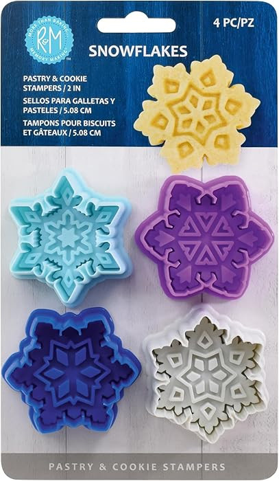 R&M Christmas, Winter Pastry & Cookie Cutter Set of 4, Assorted Colors and Designs, Winter, Froze... | Amazon (US)