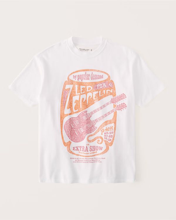 Women's Oversized Boyfriend Heavyweight Led Zeppelin Graphic Tee | Women's Tops | Abercrombie.com | Abercrombie & Fitch (US)