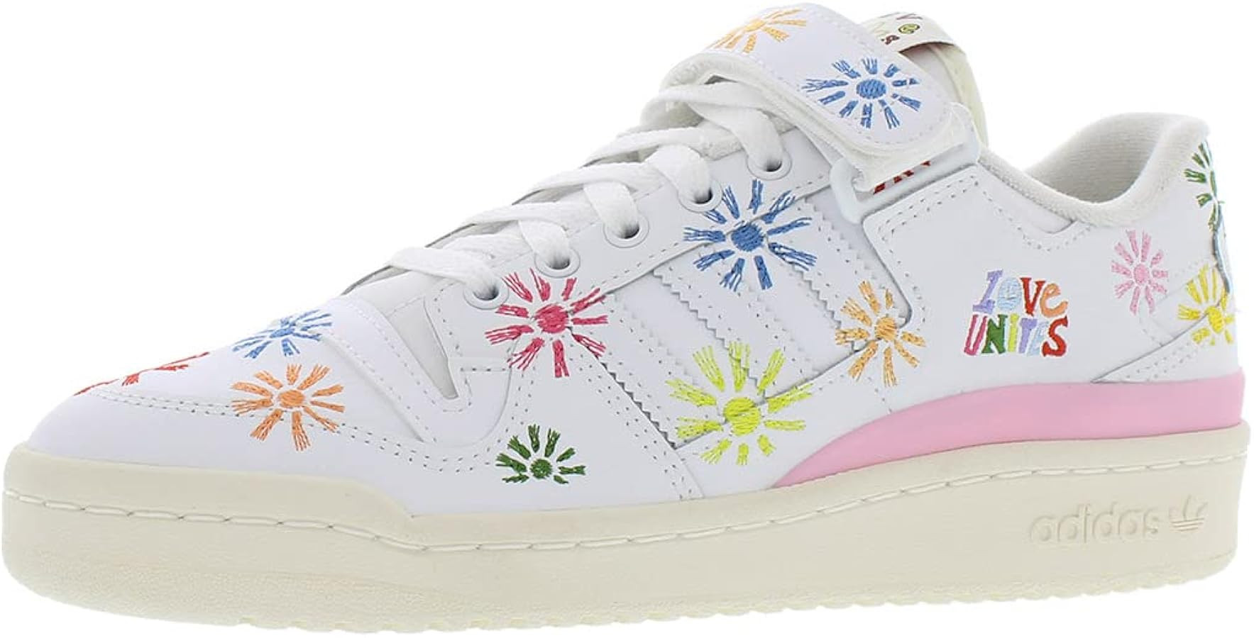 adidas Originals Forum Low Pride Mens Shoes Size 6.5, Color: Cloud White/True Pink/Off White | Amazon (US)