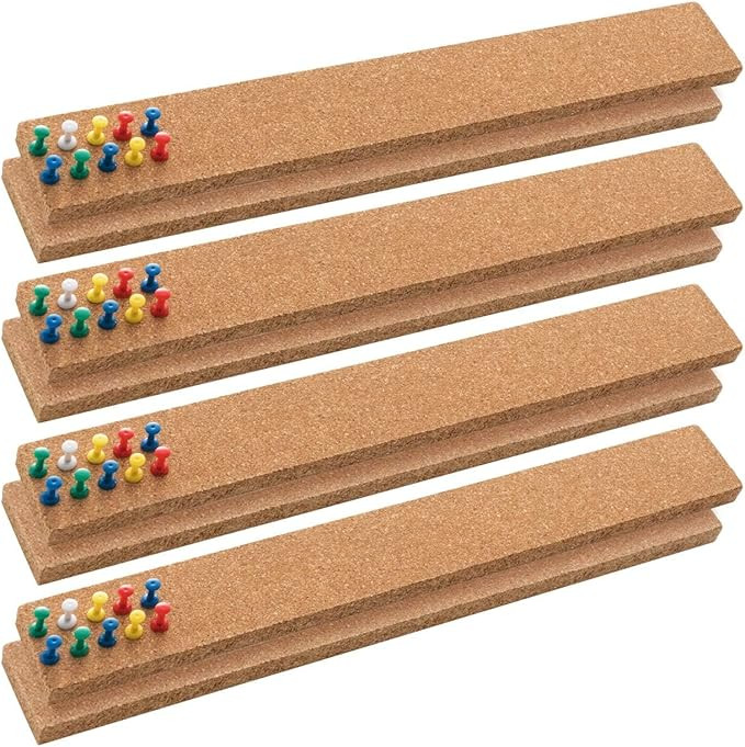 HBlife Cork Board Bulletin Board Bar Strip 8 Pack, 15x2 Inch - 1/2 Inch Thick, Frameless Cork Boa... | Amazon (US)