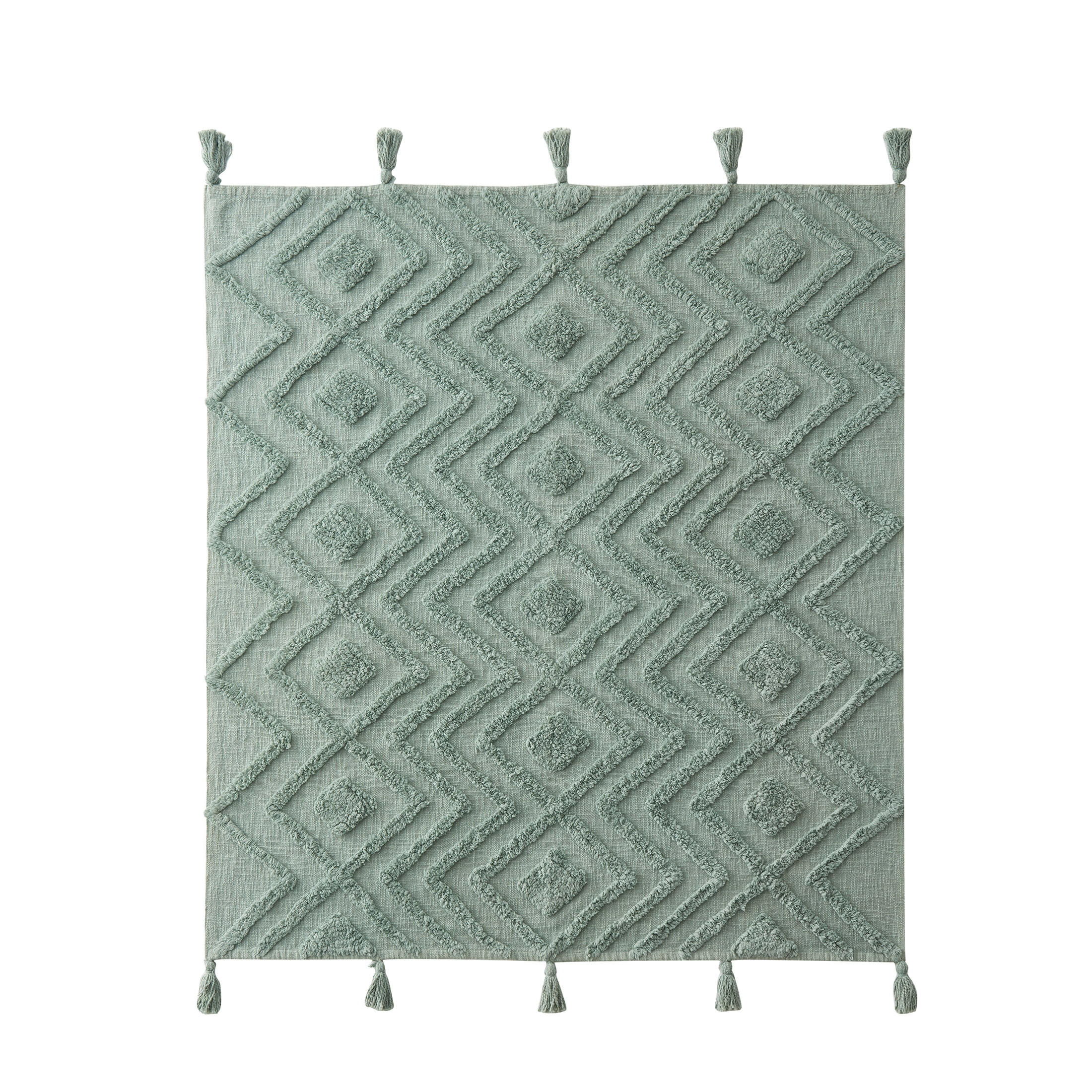 My Texas House Cameron Tufted Diamond Cotton Throw, Easy Wash, 50 x 60, Eucalyptus | Walmart (US)
