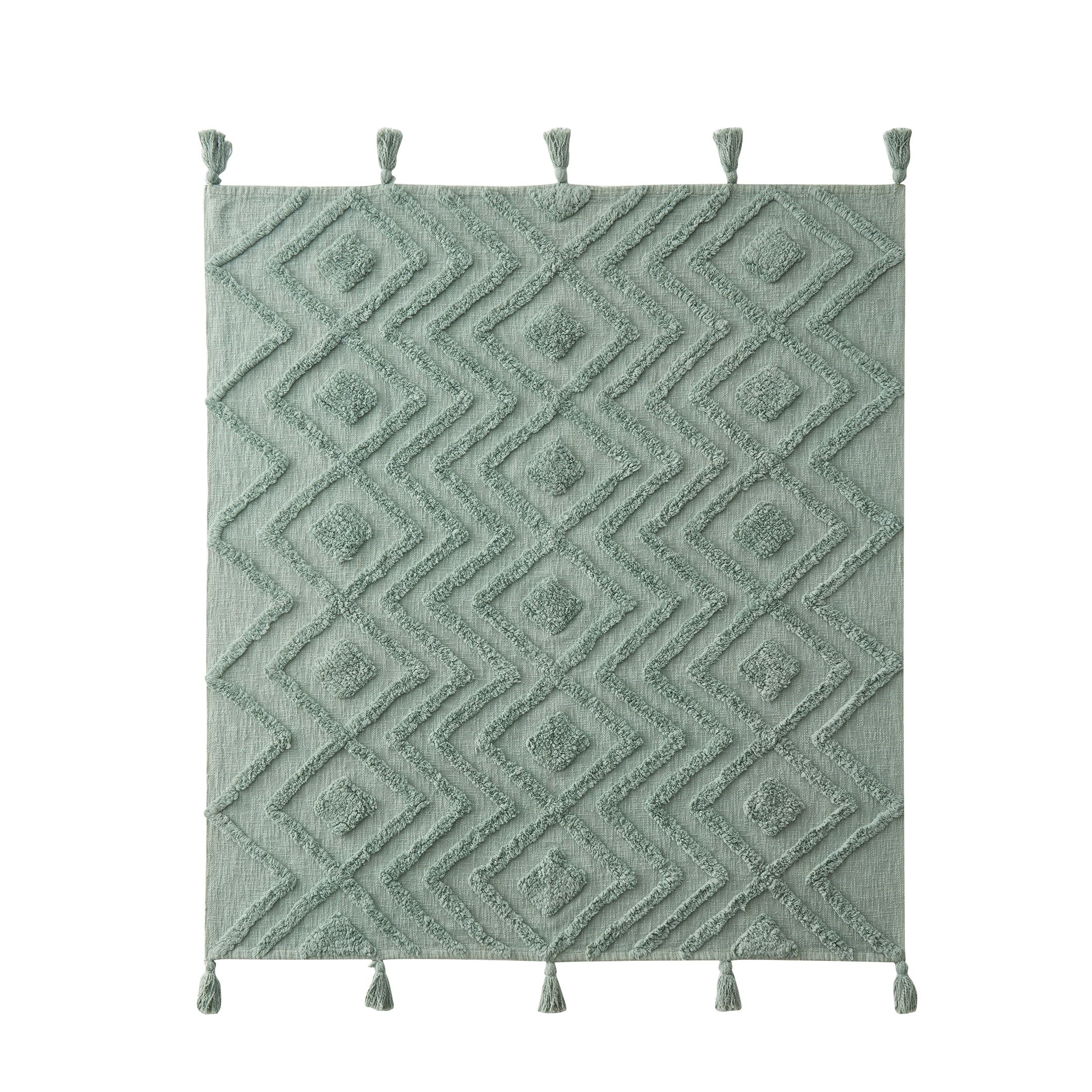 My Texas House Cameron Tufted Diamond Cotton Throw, Easy Wash, 50 x 60, Eucalyptus - Walmart.com | Walmart (US)