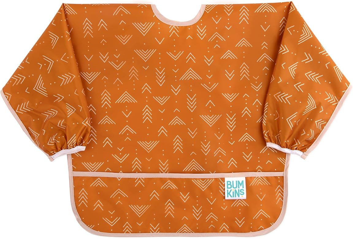 Bumkins Sleeved Bib Baby Bib, Toddler Bib, Smock, Waterproof Fabric, Fits Ages 6-24 Months | Amazon (US)