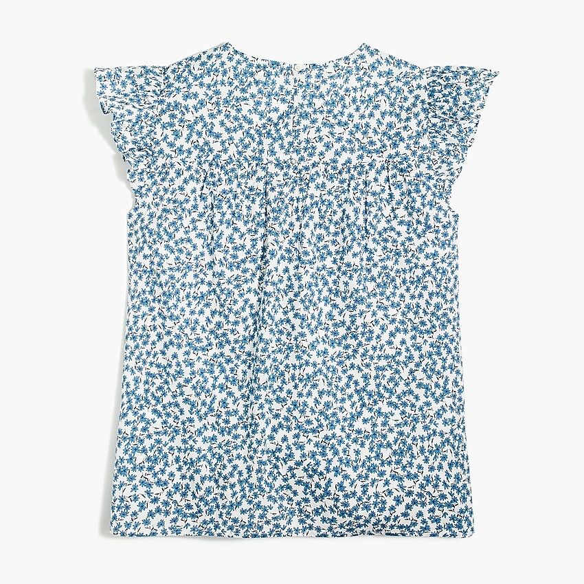 Embroidered flutter-sleeve top | J.Crew Factory
