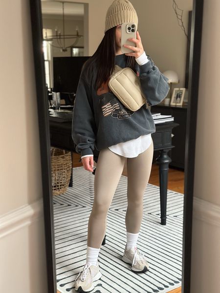Mom on the go outfit, school pickup outfit, Athleisure wear, new balance sneakers, anine bing sweatshirt 

#LTKshoecrush #LTKfitness #LTKMostLoved