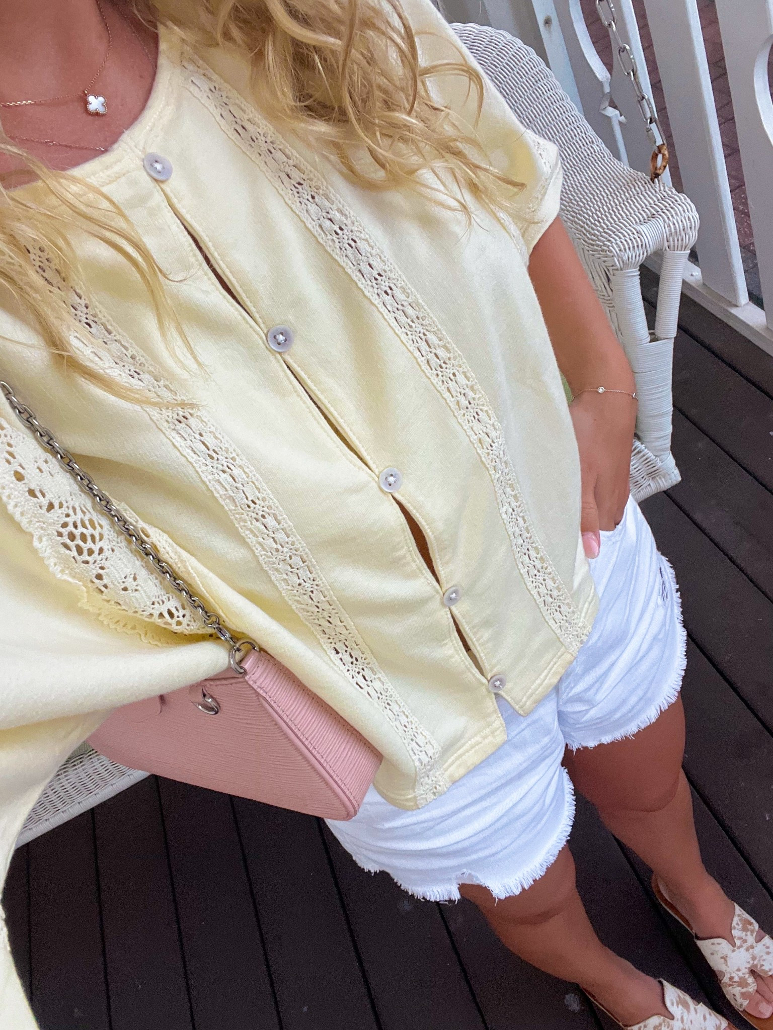 This is the best Aerie find ever. These shorts (XS) are the most comfortable shorts EVER. They’re not real denim but look it! This top feels and looks like butter- consider me obsessed. 

#LTKFindsUnder50 #LTKFindsUnder100 #LTKPetite