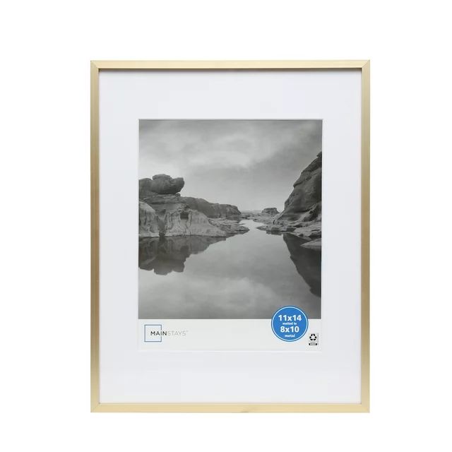 Mainstays 11x14 Matted to 8x10 Aluminum Gold Tabletop Picture Frame | Walmart (US)