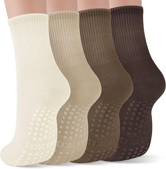 YSense Pilates Grip Socks for Women Non Slip, Yoga Barre Grippy Socks for Pilates, Dance, Ballet,... | Amazon (US)