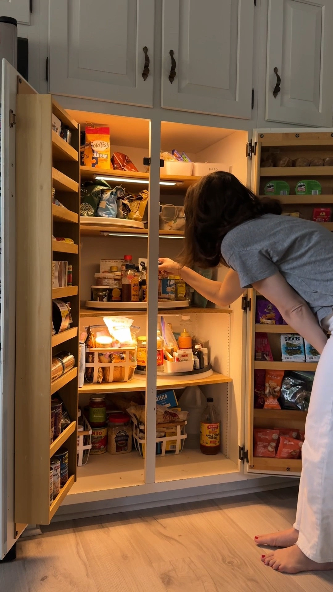 adding lights to our dark pantry (and every other little closet) has changed my life 👵🏻