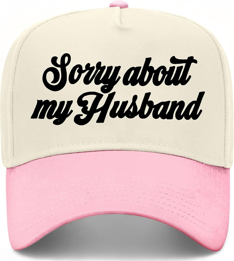 Sorry About My Husband Cursive Hat | Premium Adjustable Snapback Baseball Trucker Hats for Men & ... | Amazon (US)