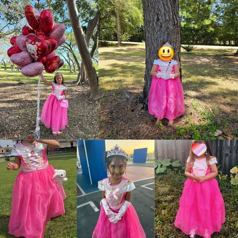 Benylion Girls Princess Costume Dresses Pink Princess Dress Up for Toddler Halloween Cosplay Birt... | Walmart (US)