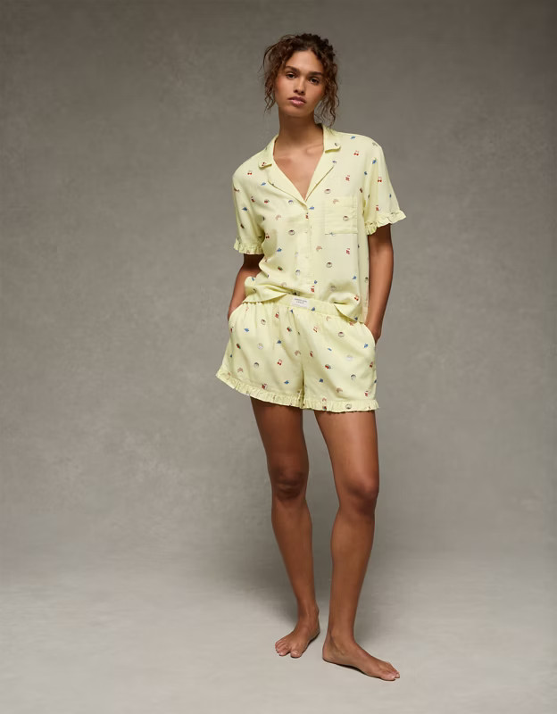 AE Ruffled Flannel PJ Set | American Eagle Outfitters (US & CA)