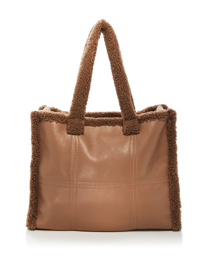 Large Faux Shearling Trim Tote - 100% Exclusive | Bloomingdale's (US)