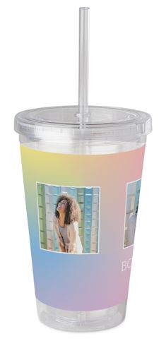 Rainbow Frame Acrylic Tumbler with Straw | Shutterfly