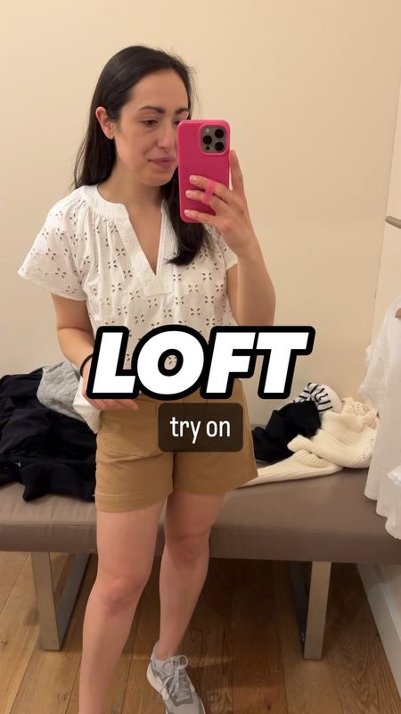 Loft try on
Loft sale
Sale alert 
Spring fashion 
Shorts
Summer style 
White tops
Blouse

#LTKSpringSale #LTKsalealert #LTKfindsunder50