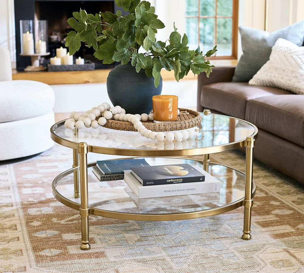 Everson Round Glass Coffee Table (41") | Pottery Barn (US)