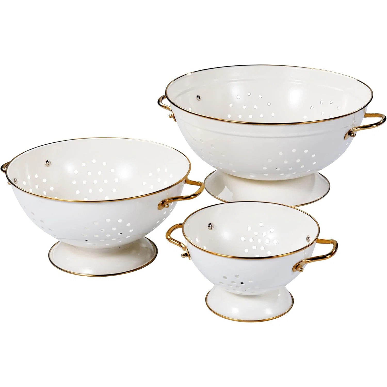 Metal Colander Set of 3, Strainer Basket with Handles perfect for Spaghetti, Pasta, Berry, Vegeta... | Wayfair North America