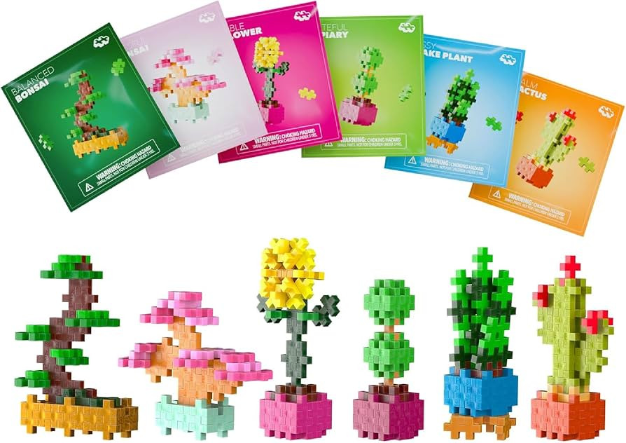 PLUS PLUS Playful Plant Packets, 3D Puzzle Building Block Set, 300 Mini Interlocking Pieces, Fun ... | Amazon (US)