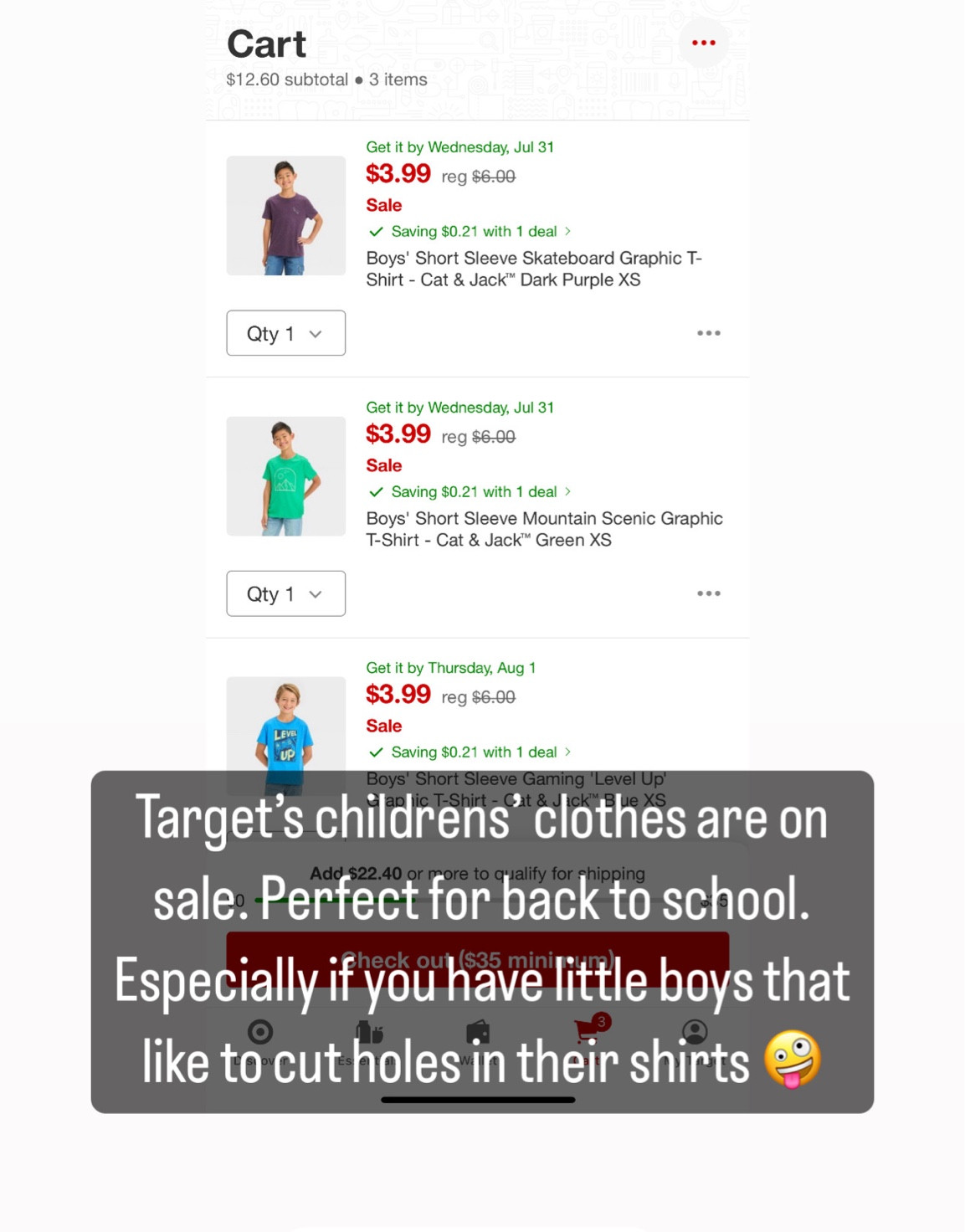 Kids’ graphic tees for under $4 with your red card. Perfect for your kiddos that are hard on clothes! 

#LTKBacktoSchool #LTKKids #LTKSaleAlert