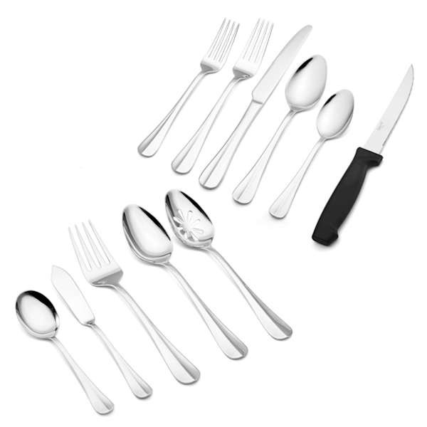 53-Piece Simplicity Flatware Set, Silver | At Home