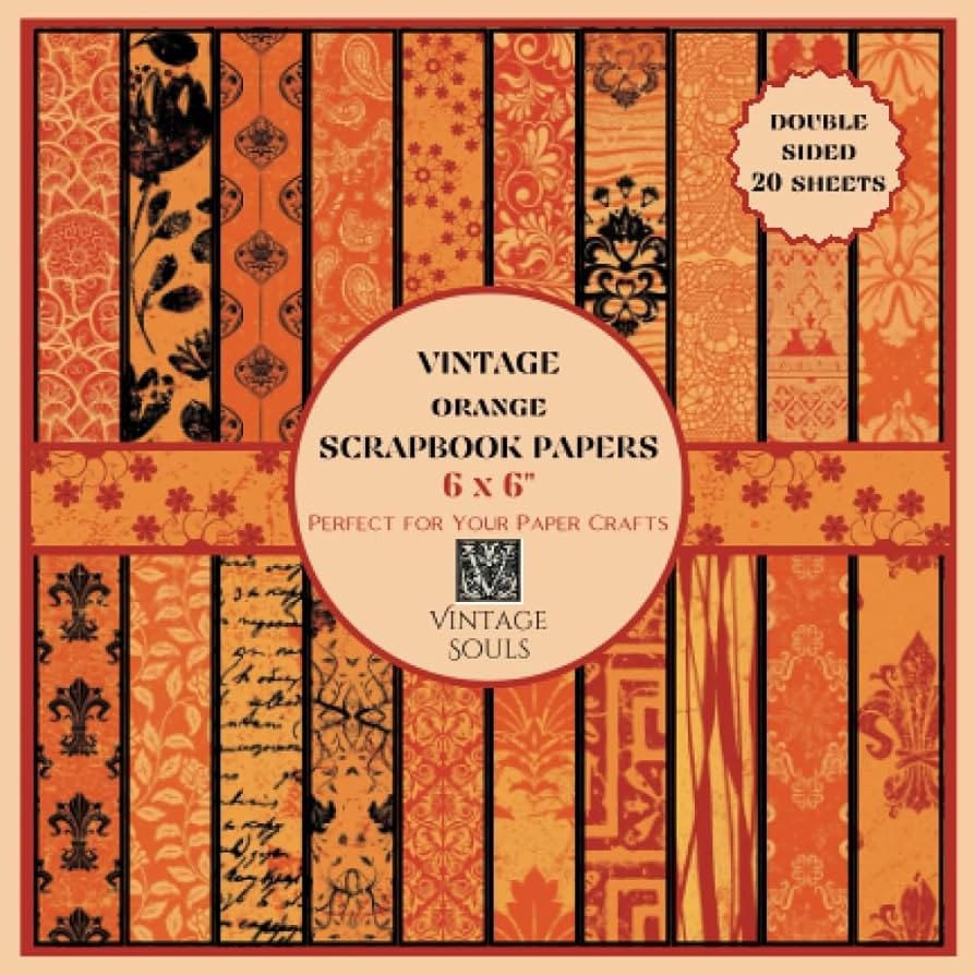 Vintage Orange Scrapbook Papers: 6x6'' Old Looking Double-Sided Decorative Papers for Junk Journa... | Amazon (US)