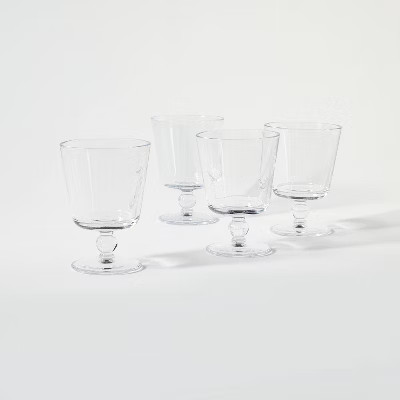 4pc Glass Drinkware Set Clear - Threshold™ designed with Studio McGee: Wine Goblet Glasses, Dis... | Target