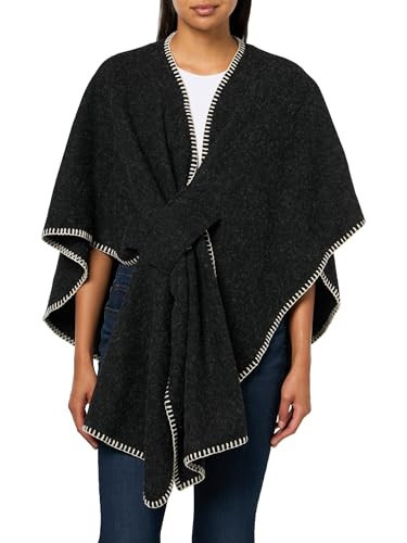 Mud Pie Women's Hayword Blanket Poncho, Black | Amazon (US)