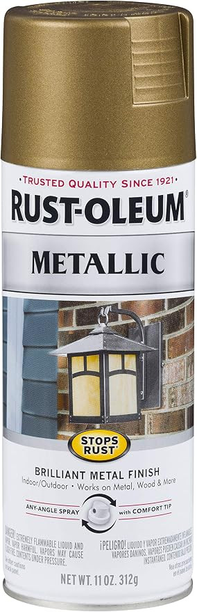 Rust-Oleum 313142 Stops Rust Metallic Spray Paint, 11 oz, Champagne Bronze, 11 Ounce | Amazon (US)