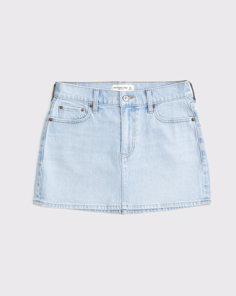 Women's Mid Rise Denim Mini Skirt | Women's Bottoms | Abercrombie.com | Abercrombie & Fitch (US)