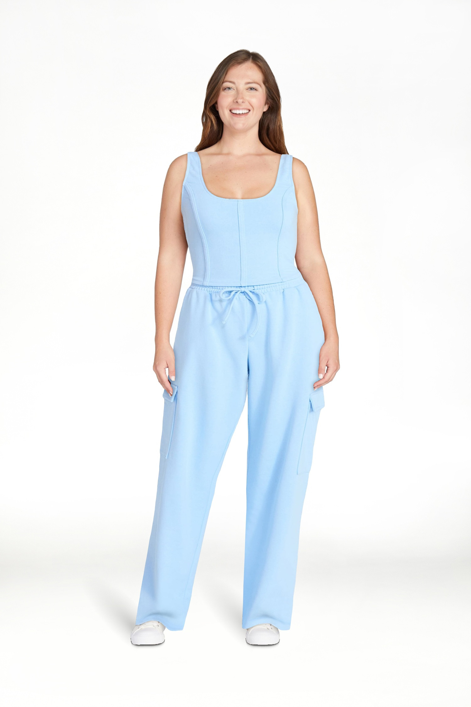 No Boundaries Bustier Tank and Cargo Pant Set, 2-Piece, Women's and Women's Plus Sizes XXS-4X | Walmart (US)