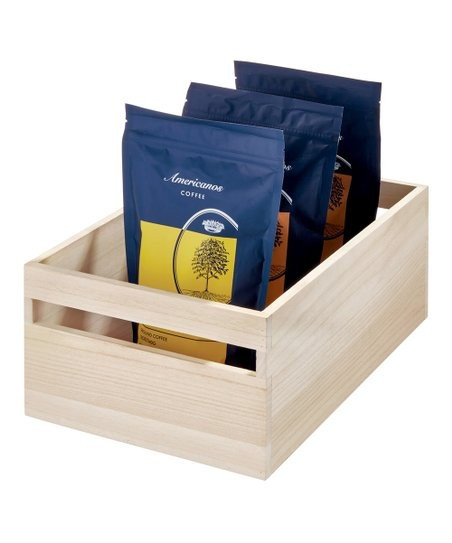 Beige 15'' Eco Paulownia Wood Storage Bin | Zulily