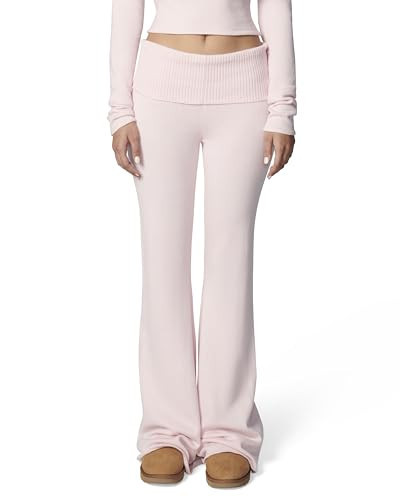 florence by mills Women's Barre Collection Foldover Wide Leg Pant, Ballerina Pink, X-Large | Amazon (US)