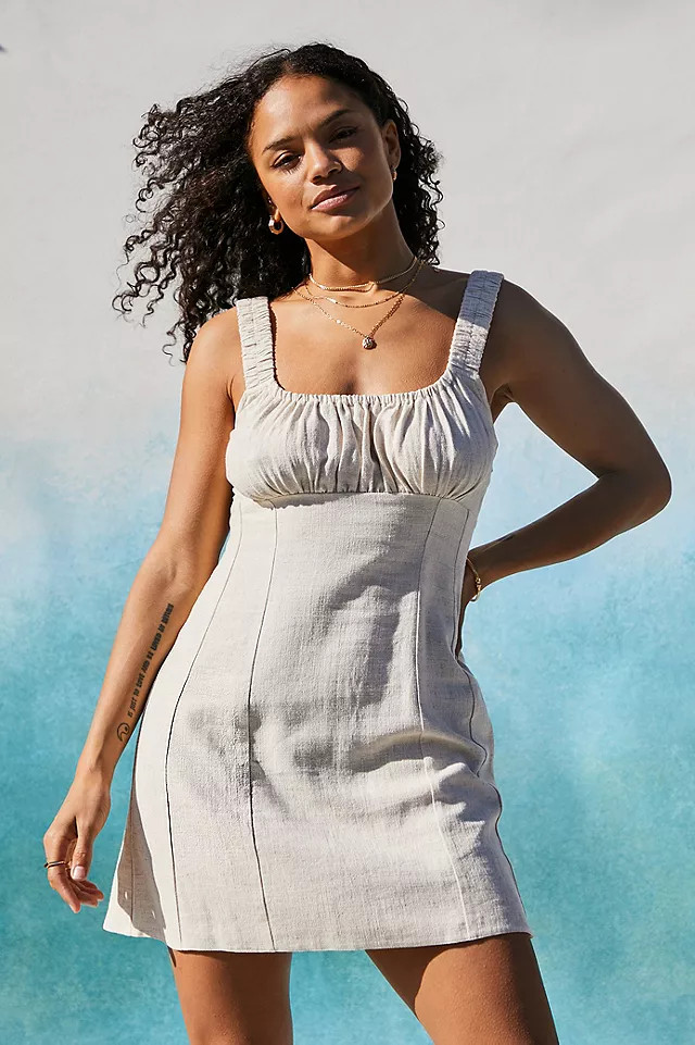 Urban Outfitters Archive Linen Cherie Dress | Urban Outfitters (EU)