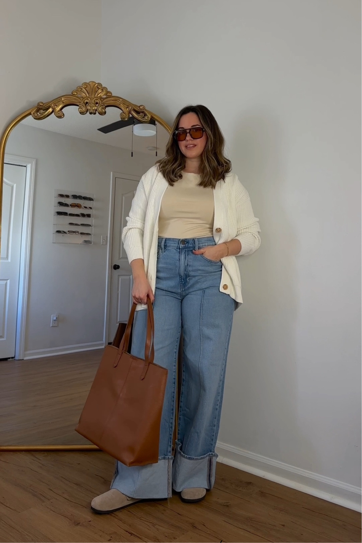 Code 25KACEY gets you 25% off at JCPenney! 🤍

Tshirt- medium, it’s slightly cropped so opted for high waisted jeans 
Cardigan- medium, such good quality! 
Jeans- sized up 1 size, love the cuffed look! 
Clogs- sized up 1/2 size, linking similar styles bc they keep selling out! 

#LTKStyleTip #LTKSeasonal #LTKFindsUnder50