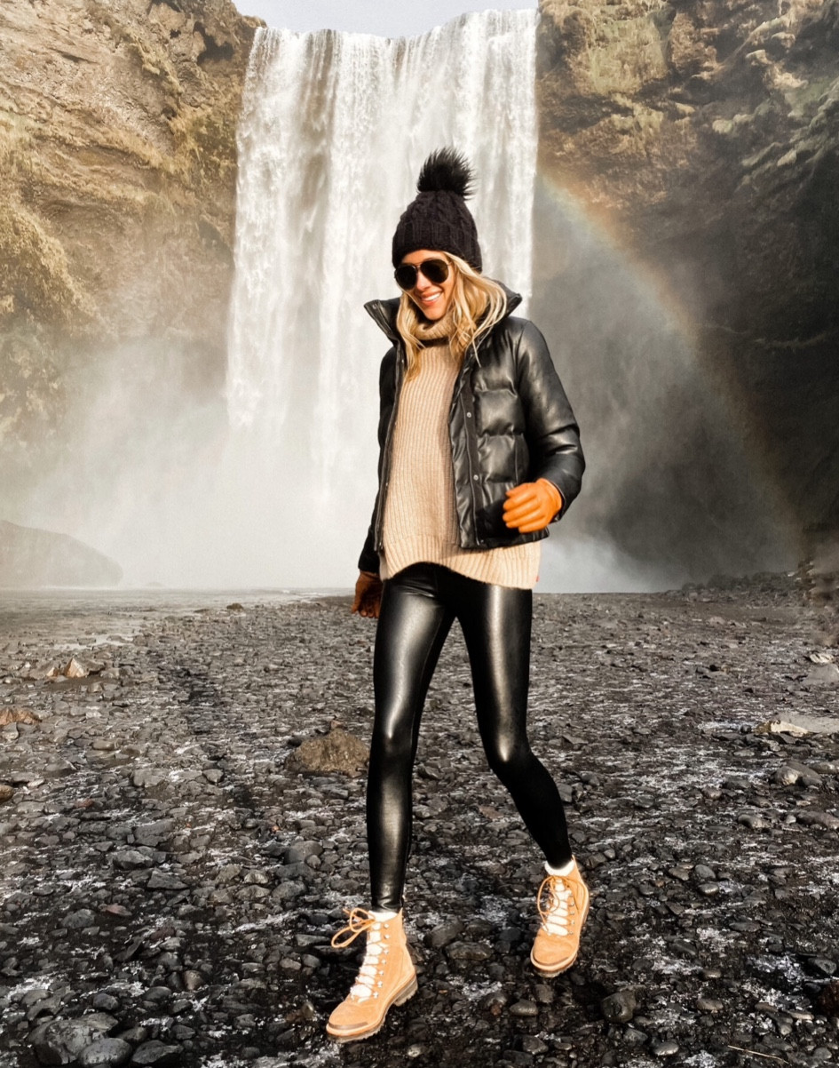 Faux leather leggings, anine bing camel sweater, Sydney sweater, turtleneck sweater, beanie outfit, winter outfit, cold weather outfit 

#LTKtravel #LTKFind