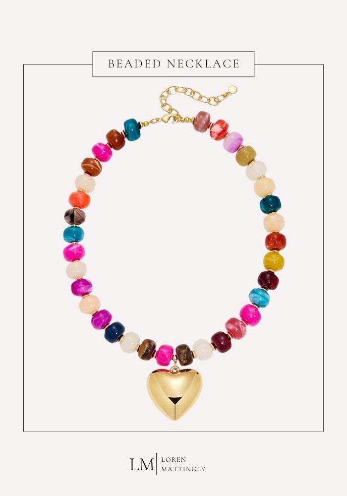 Beaded necklaces are having a MOMENT and I am so here for it.  I have been seeing them everywhere this summer and finally grabbed one for myself and I love it so much more in person.

The gold heart pendant is what got me & there are at least a dozen colors/combos to choose from.   Linked for you! ✨

xo, Loren

#jewelry #necklace #beadednecklace #statementnecklace