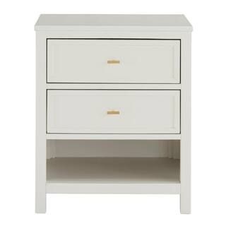 23.62 in. x 17.71 in. x 27.95 in. White Modern 2-Drawer Nightstand | The Home Depot