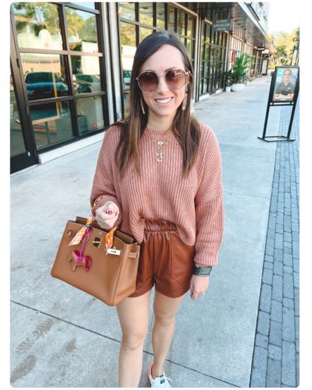 Best cropped sweater ever bc it goes with high waist everything!!!! Love these faux leather shorts, in the perfect brown cognac tobacco color. Sized up to a small in them bc who wants tight shorts 





#LTKSeasonal #LTKstyletip #LTKfindsunder100