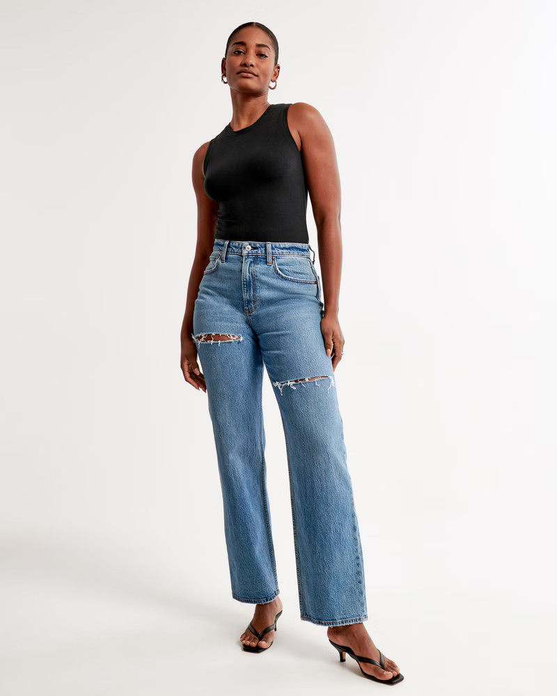 Women's Curve Love High Rise 90s Relaxed Jean | Women's | Abercrombie.com | Abercrombie & Fitch (US)