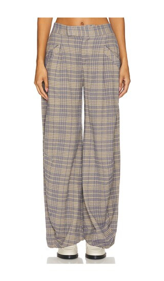 Tegan Barrel Trouser in Blue Grey | Revolve Clothing (Global)