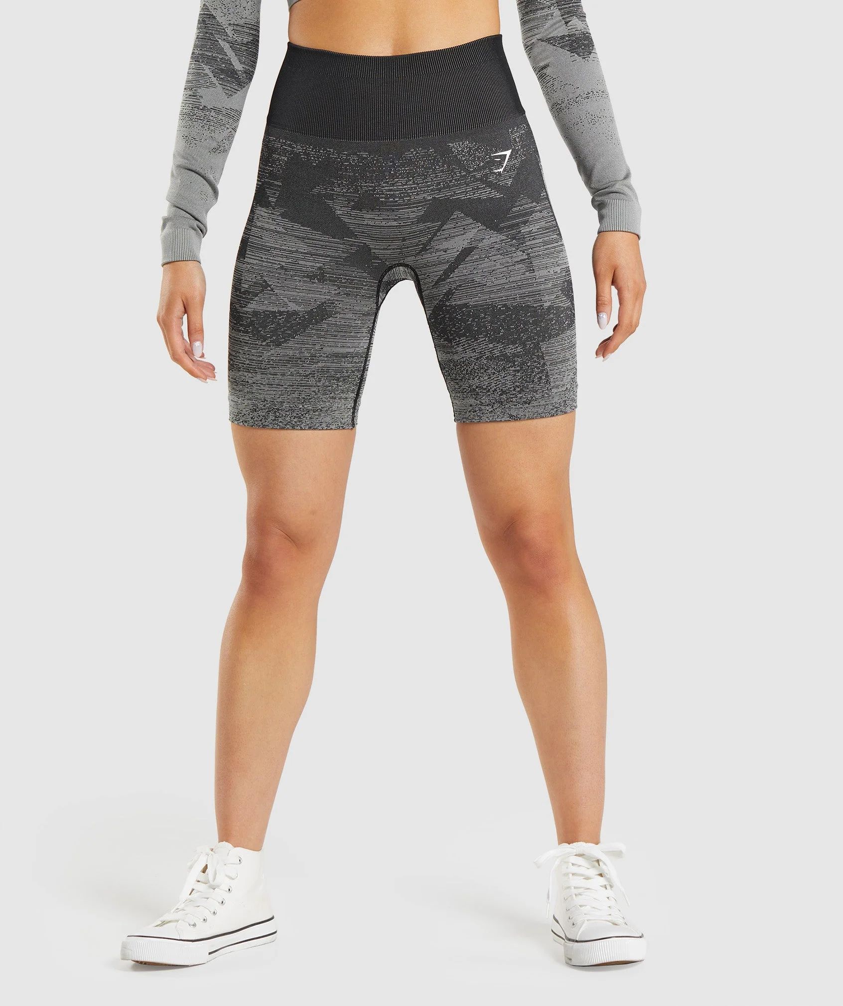 Gymshark Adapt Ombre Seamless Shorts - Triangle | Black Print | Gymshark US