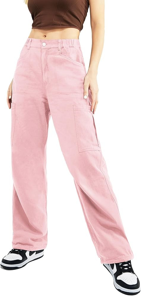 Znyeth Cargo Pants Women Cotton Wide Leg Casual Hiking Military Army Combat Work Pants with 8 Poc... | Amazon (US)